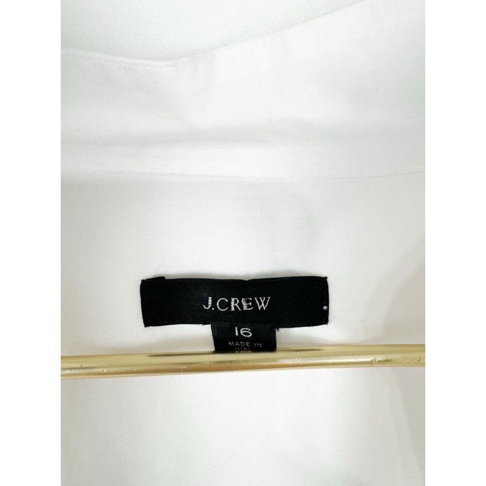 J Crew Top White Cotton Poplin Tunic Preppy Minimalist Coastal Oversized Fit - Picture 3 of 6